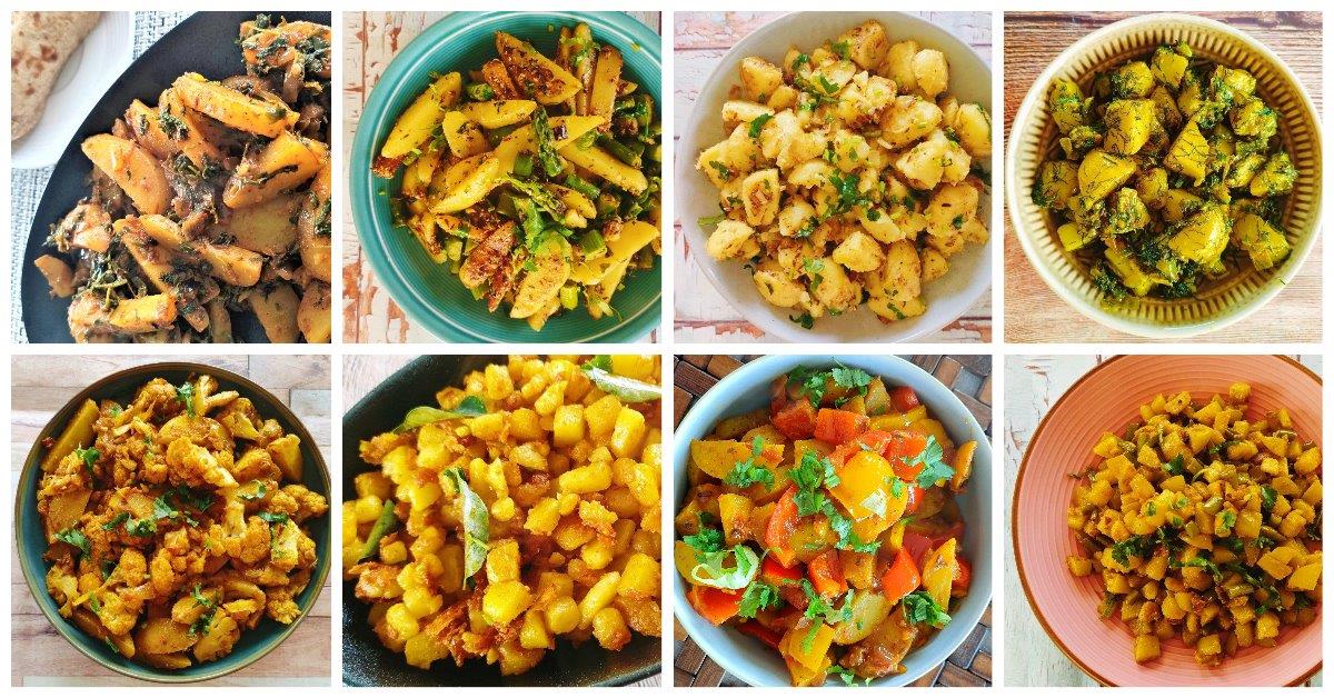 Indian dishes with potatoes