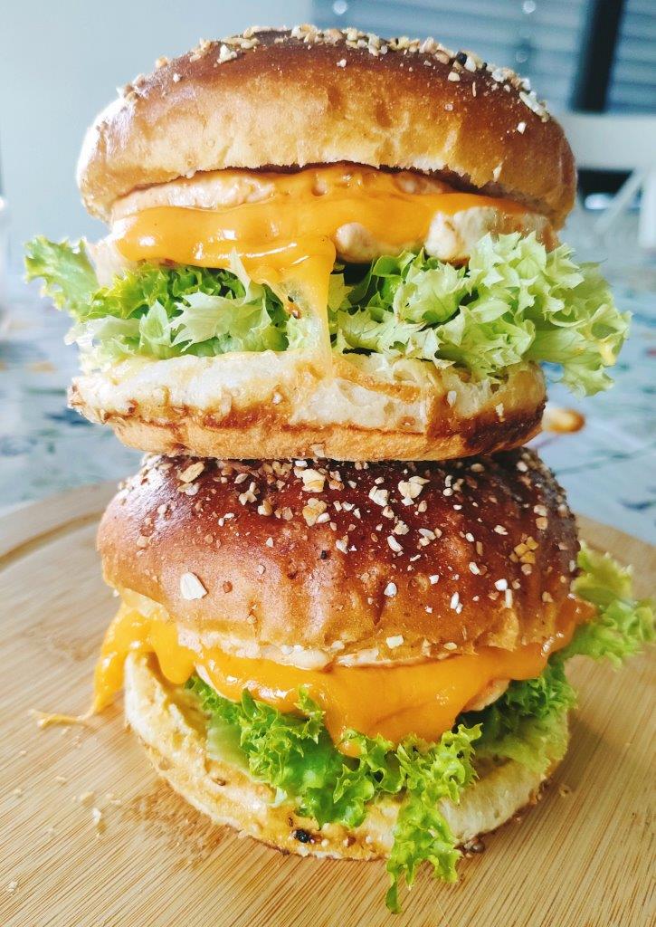 Chicken and cheese burger