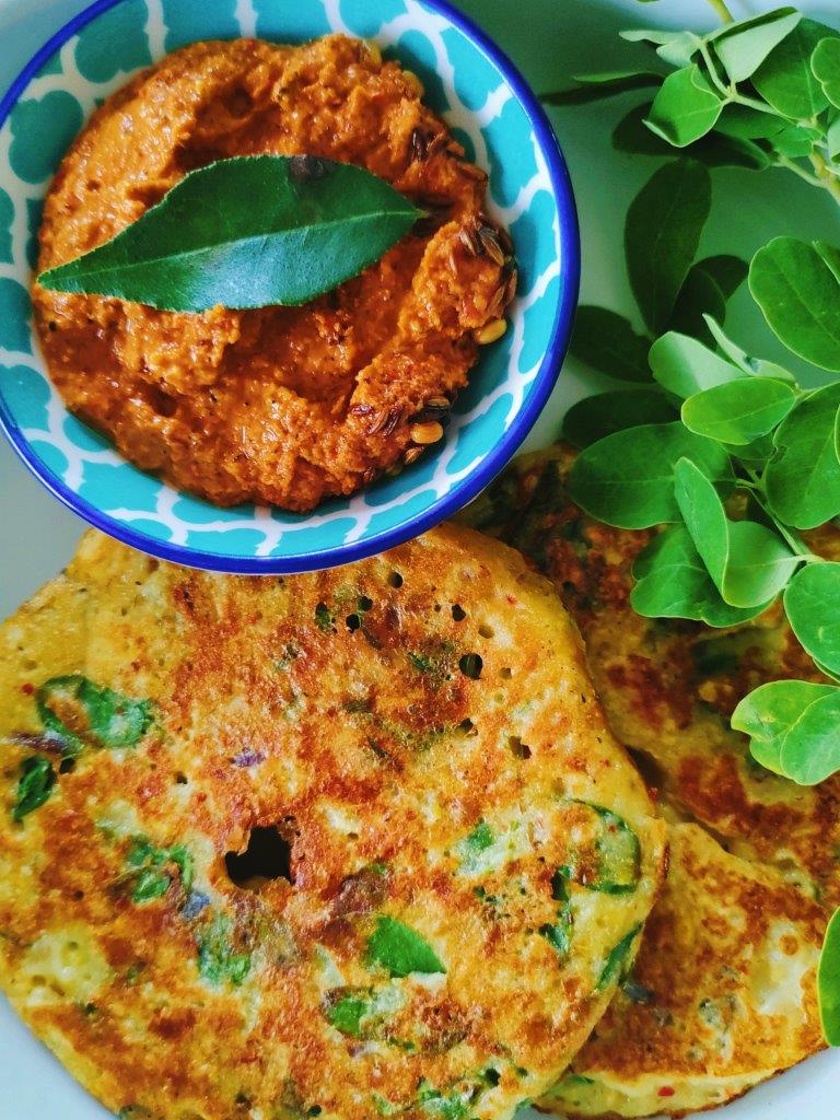 Adai with Moringa leaves
