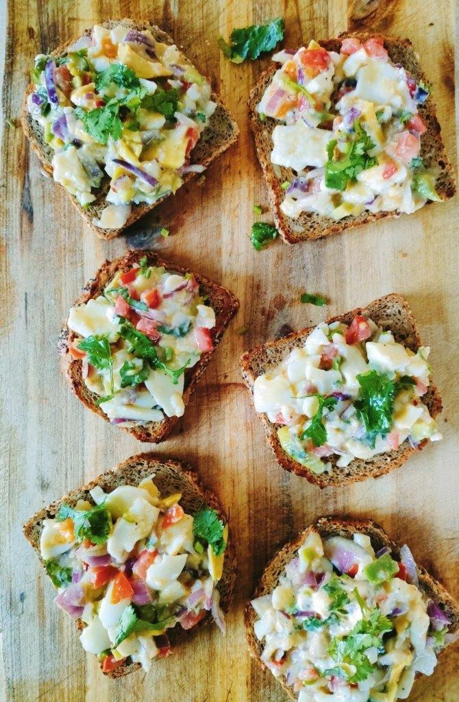 Open Sandwich with Eggs and Avocado